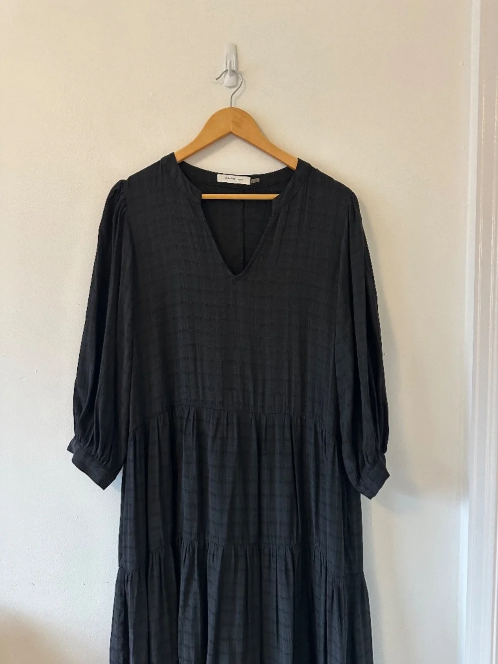 Mustard Seed Black Cottage Core Prairie Midi Dress | Size Large - Picture 2 of 8